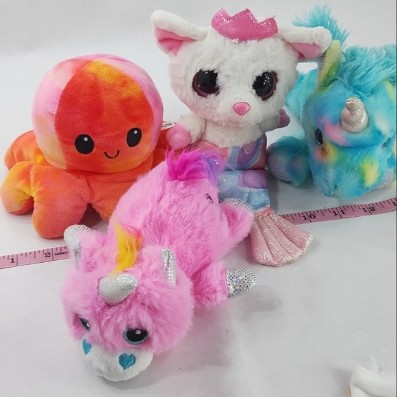 Bundle Reversible Happy Mad Octopus Plush Unicorns, Mermaid Mouse with Crown - Picture 1 of 8